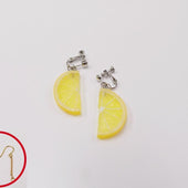 Lemon Slice (half-size small) Pierced Earrings - Fake Food Japan