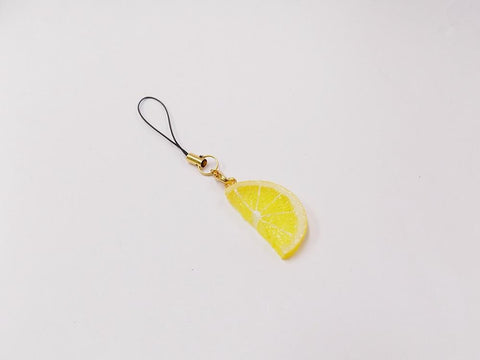 Lemon Slice (small half-size) Cell Phone Charm/Zipper Pull