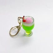 Melon Soda (mini) with Strawberry Ice Cream Keychain - Fake Food Japan