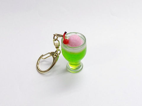 Melon Soda (mini) with Strawberry Ice Cream Keychain