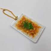 Natto (Fermented Soybeans) & Rice Pass Case with Charm Bracelet - Fake Food Japan