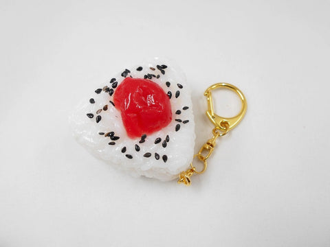 Onigiri (Rice Ball) (medium) with Umeboshi (Pickled Plum) Keychain