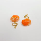 Orange (Heart-Shaped) Clip-On Earrings - Fake Food Japan