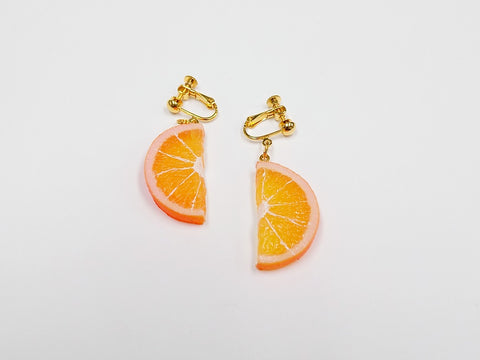 Orange Slice (half-size) Clip-On Earrings