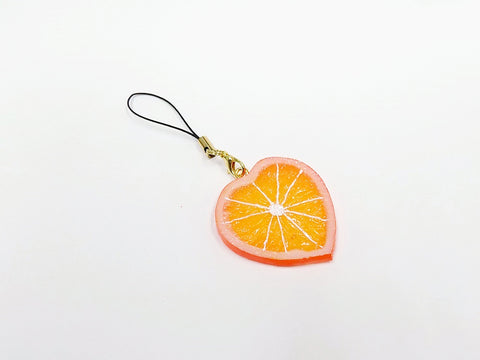 Orange Slice (Heart-Shaped) Cell Phone Charm/Zipper Pull