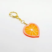 Orange Slice (Heart-Shaped) Keychain - Fake Food Japan