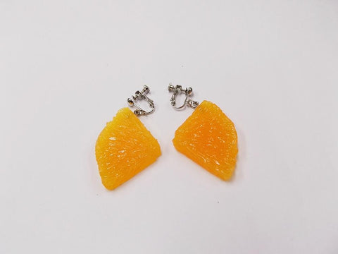 Orange Slice (quarter-size) Clip-On Earrings