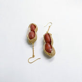 Peanut (Cracked Open) Pierced Earrings - Fake Food Japan