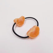 Peeled Orange (quarter-size) Hair Band (Pair Set) - Fake Food Japan