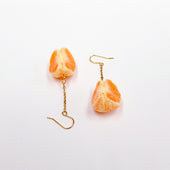 Peeled Orange (quarter-size) (mini) Pierced Earrings - Fake Food Japan