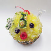 Pineapple Kakigori (Snow Cone/Shaved Ice) with Lemon Sauce Replica - Fake Food Japan