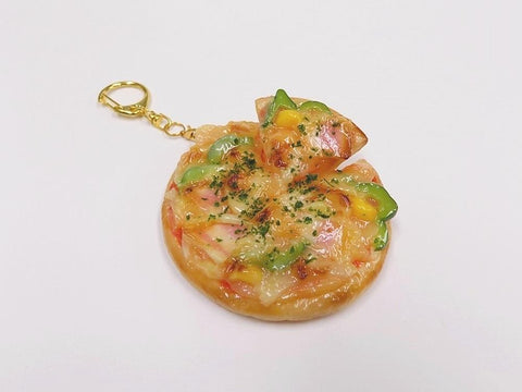 Pizza (Whole with Floating Slice) Keychain