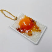Raw Egg & Rice Pass Case with Charm Bracelet - Fake Food Japan