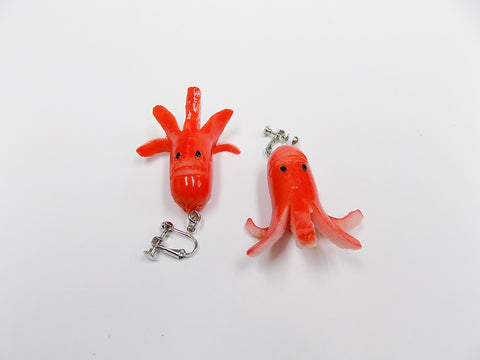 Sausage (Mouthless Octopus-Shaped) Clip-On Earrings