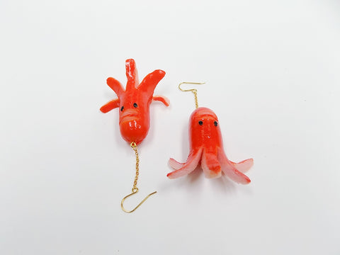 Sausage (Mouthless Octopus-Shaped) Pierced Earrings