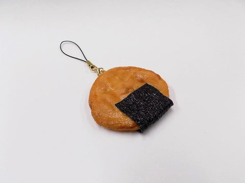 Senbei (Japanese Cracker) with Seaweed (large) Cell Phone Charm/Zipper Pull