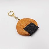 Senbei (Japanese Cracker) with Seaweed (large) Keychain - Fake Food Japan