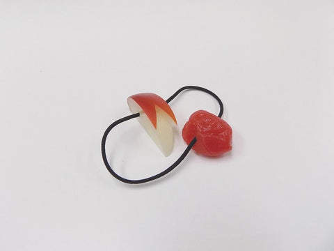 Sliced Apple (small) & Umeboshi (Pickled Plum) (small) Hair Band (Pair Set)