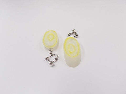 Sliced White Spring Onion Ver. 2 Clip-On Earrings