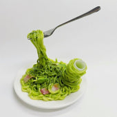 Spaghetti with Bacon & Genovese Sauce Small Size Replica (Pencil/Pen Stand Version) - Fake Food Japan