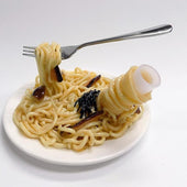 Spaghetti with Mushrooms & Seaweed Small Size Replica (Pencil/Pen Stand Version) - Fake Food Japan