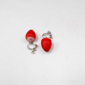 Strawberry Clip-On Earrings - Fake Food Japan