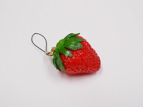 Strawberry with Stem Cell Phone Charm/Zipper Pull