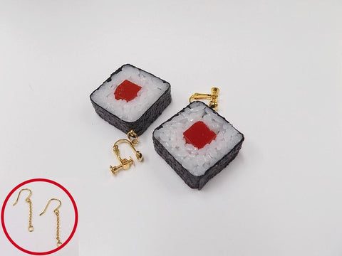 Tuna Roll Sushi Pierced Earrings