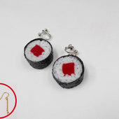Tuna Roll Sushi (round) Pierced Earrings - Fake Food Japan