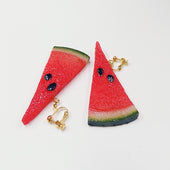 Watermelon (small) Ver. 2 Clip-On Earrings - Fake Food Japan
