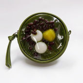 Zenzai Matcha (Sweet Red Bean & Green Tea Soup) Circular Purse - Fake Food Japan