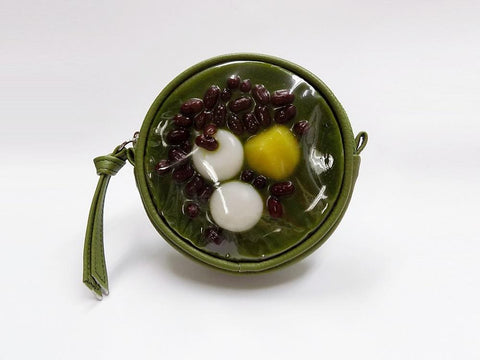 Zenzai Matcha (Sweet Red Bean & Green Tea Soup) Circular Purse